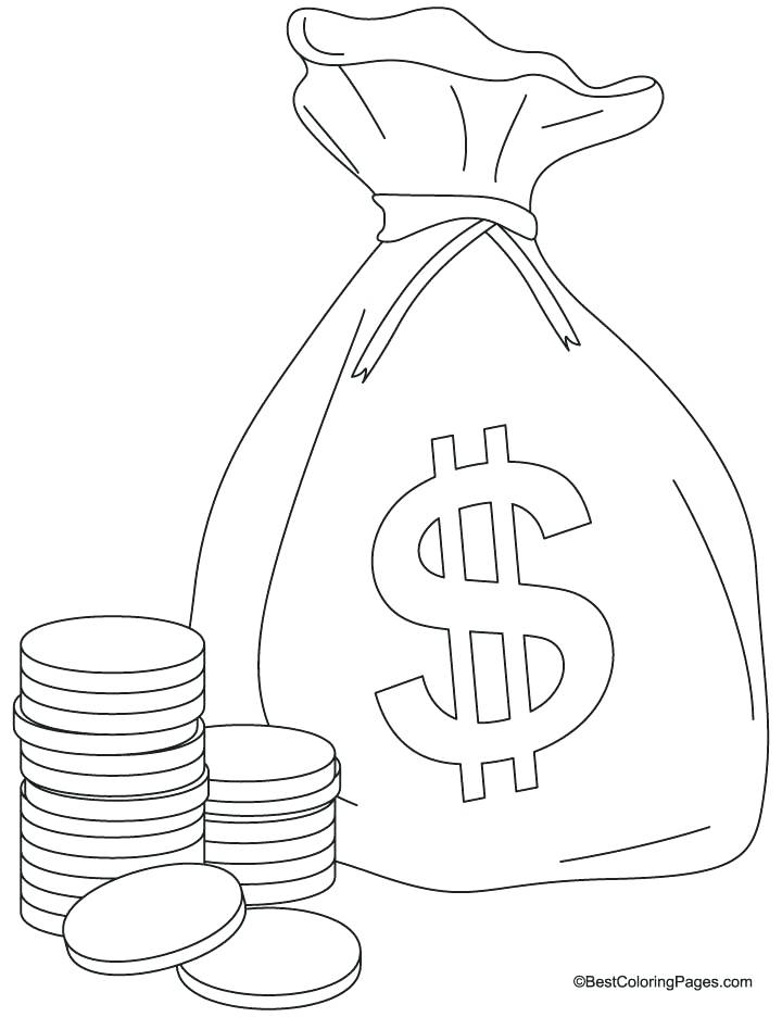 Money Coloring Pages A Bag Of Coins Coloring Pages Money Coloring 720x936 Money Coloring Pages A Bag Of Coins Coloring Pages Money Coloring