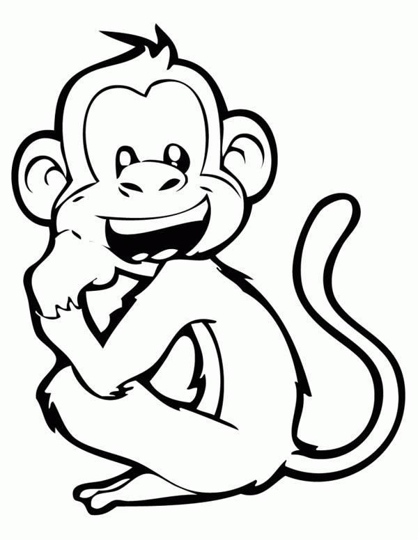 600x776 Laughing Monkey Coloring Page