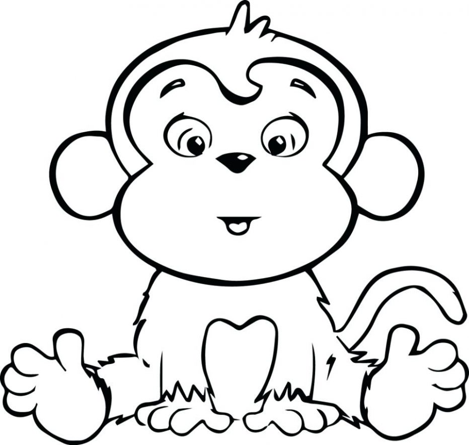 932x885 Amazing Coloring Pages Of A Monkey Baby Girl Free Sporturka