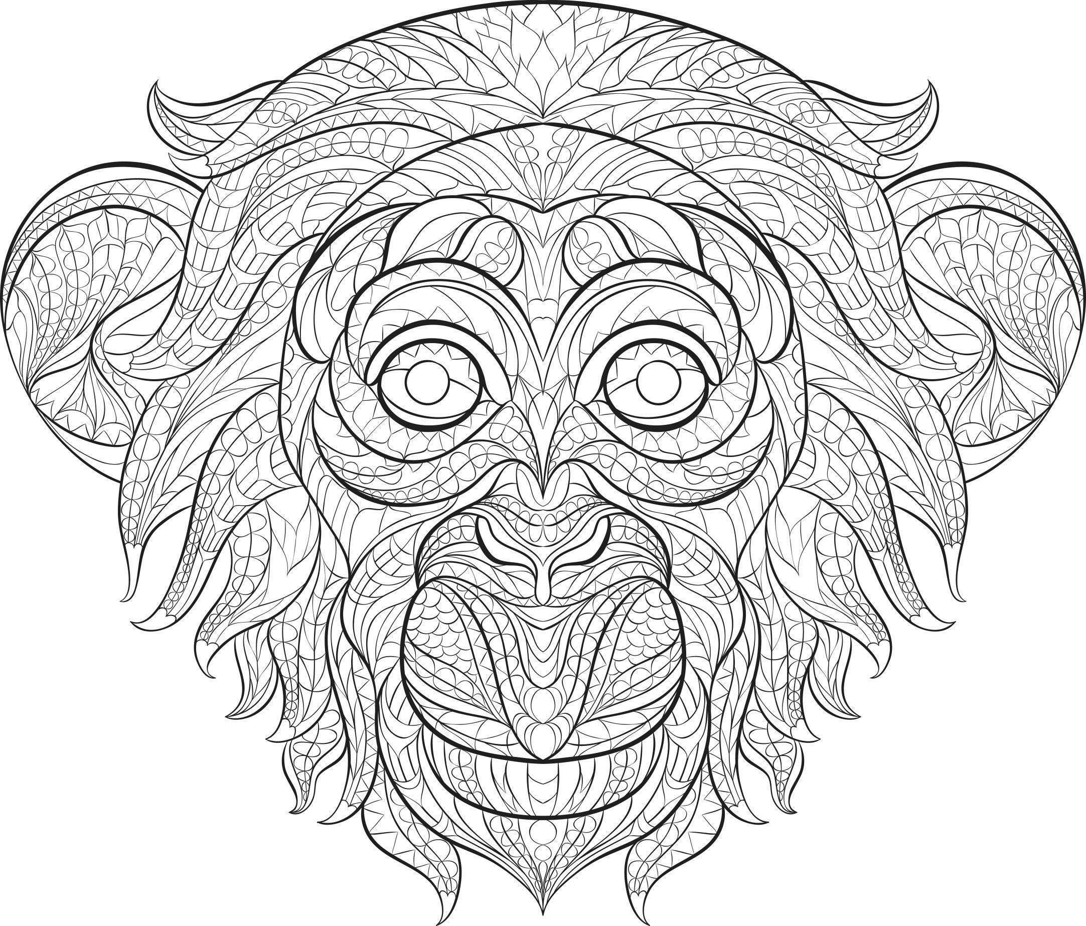 2165x1846 Stress Less Animals Adams Media Monkey Color Me Fun