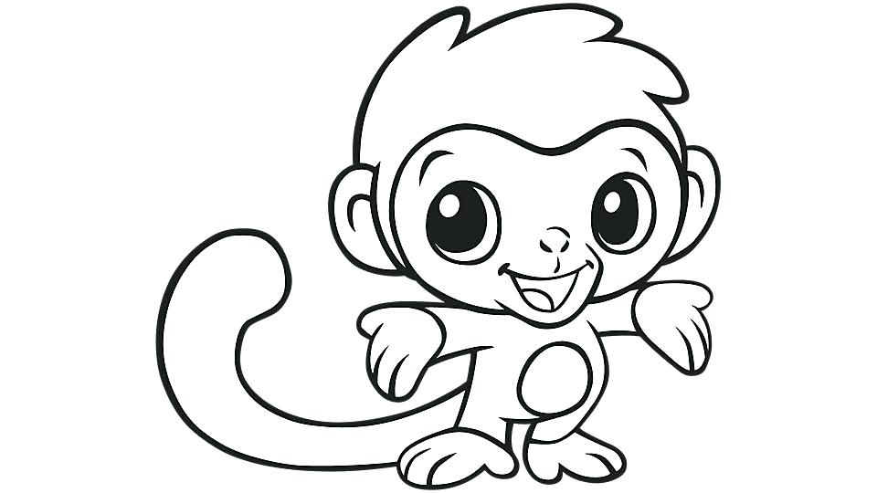 960x540 Printable Monkey Coloring Pages Printable Cartoon Monkey Coloring