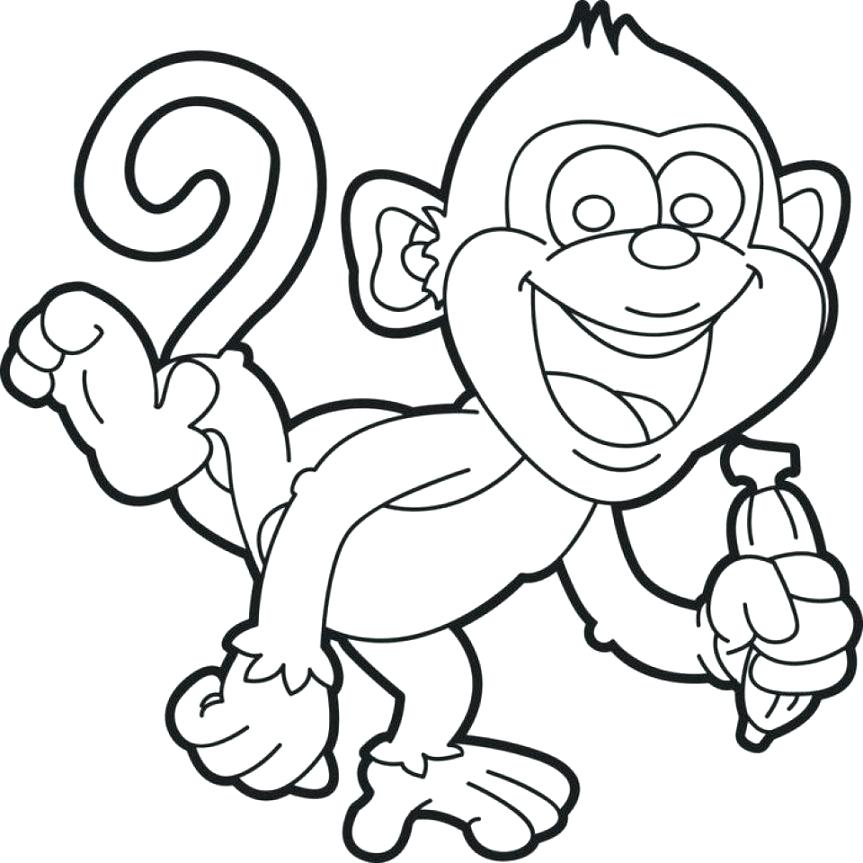 863x863 Coloring Cute Baby Monkey Coloring Pages Free Printable For Kids