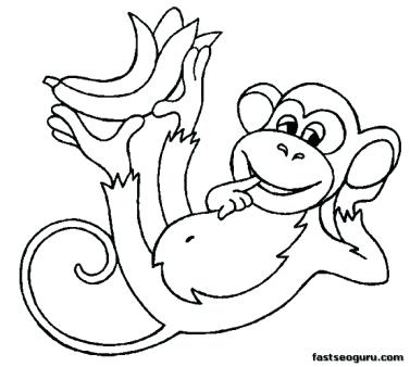 377x338 Free Printable Monkey Coloring Pages