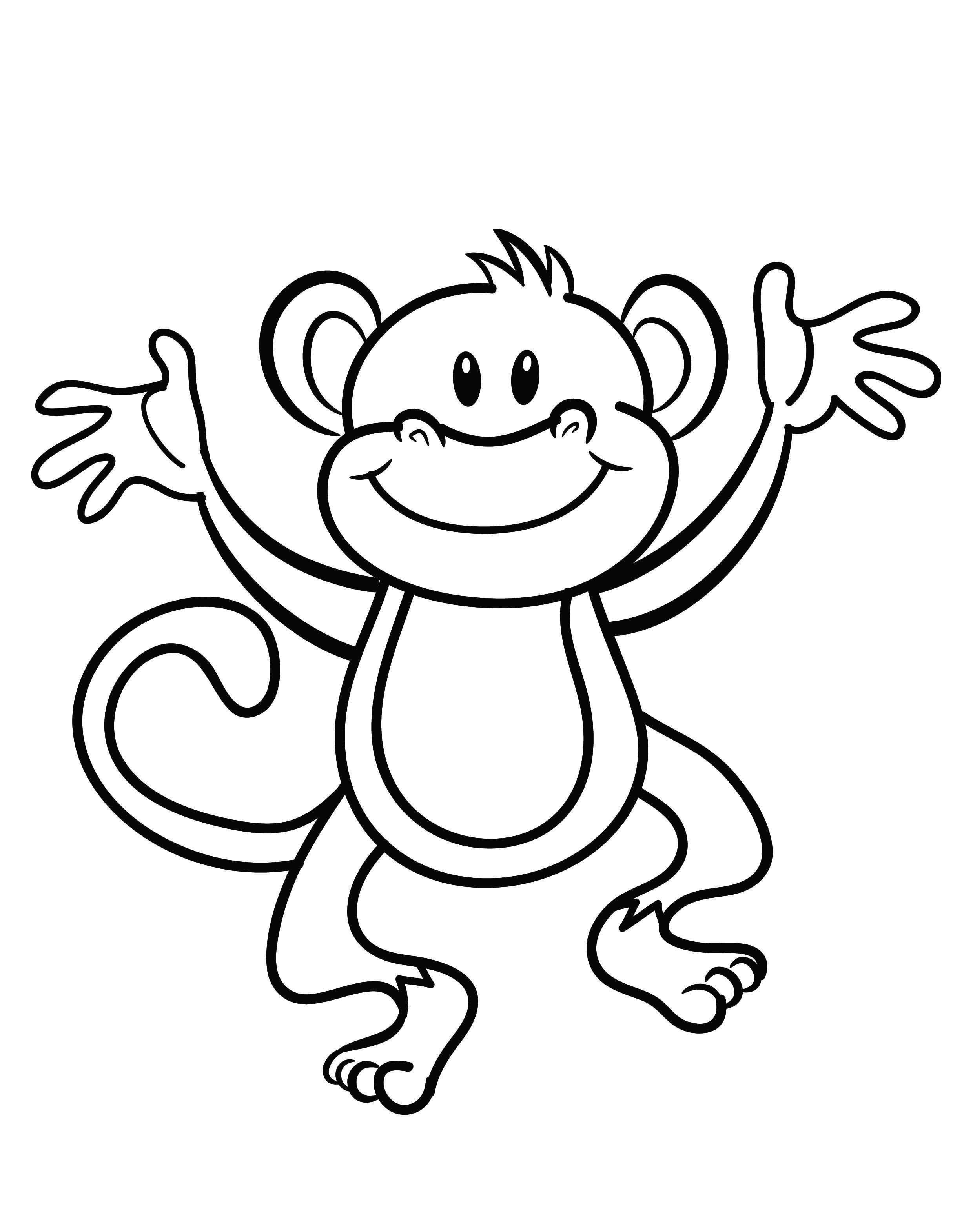 2480x3141 Free Printable Monkey Coloring Page Cj 1st Birthday