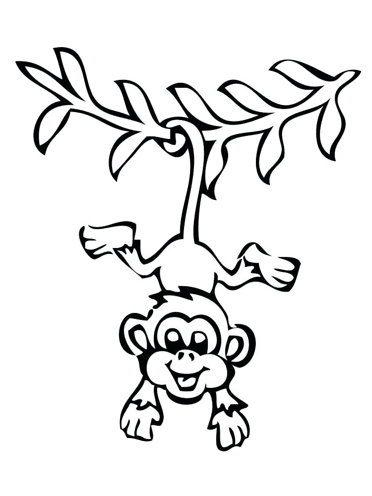 750x1000 Monkey Coloring Pages Printable Baby Monkey Coloring Pages