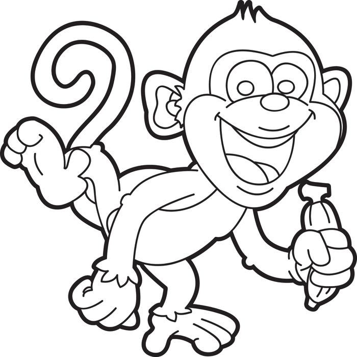 Monkey Pictures To Color Printable Monkey Coloring Pages 700x700 Monkey Pictures To Color Printable Monkey Coloring Pages