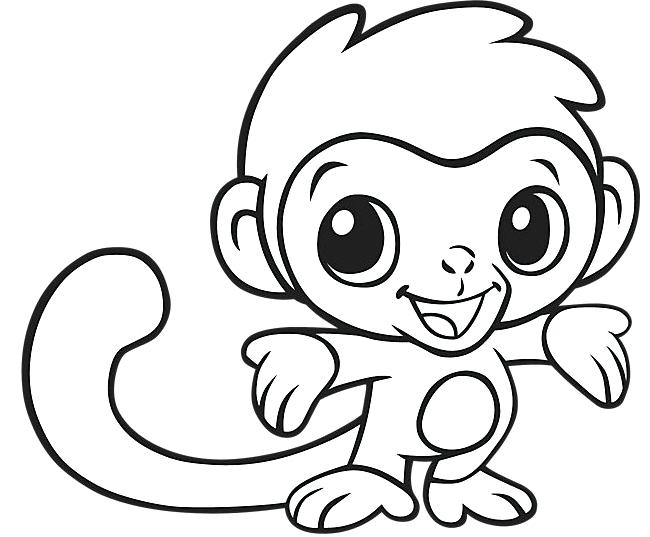 650x537 Coloring Pages Of Monkeys Cute Monkey Coloring Pages Monkey Face
