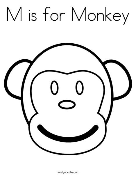 M Is For Monkey Coloring Page 468x605 M Is For Monkey Coloring Page