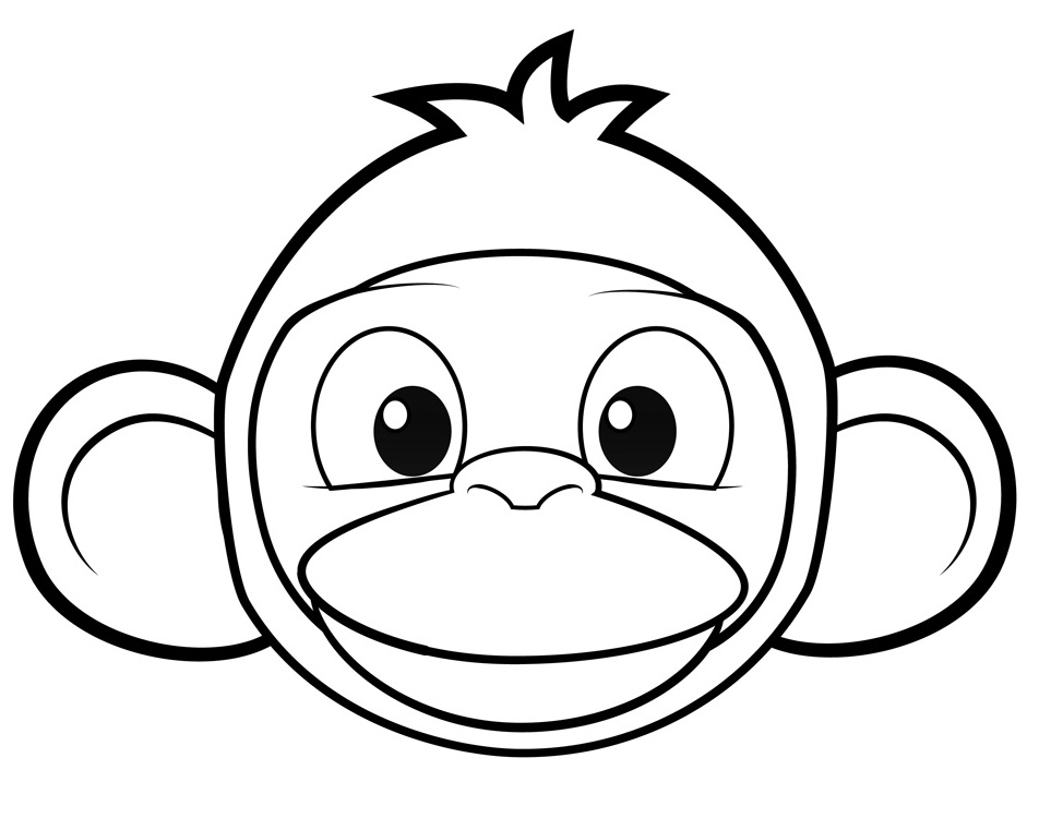 Monkey Face Coloring Page 952x750 Monkey Face Coloring Page