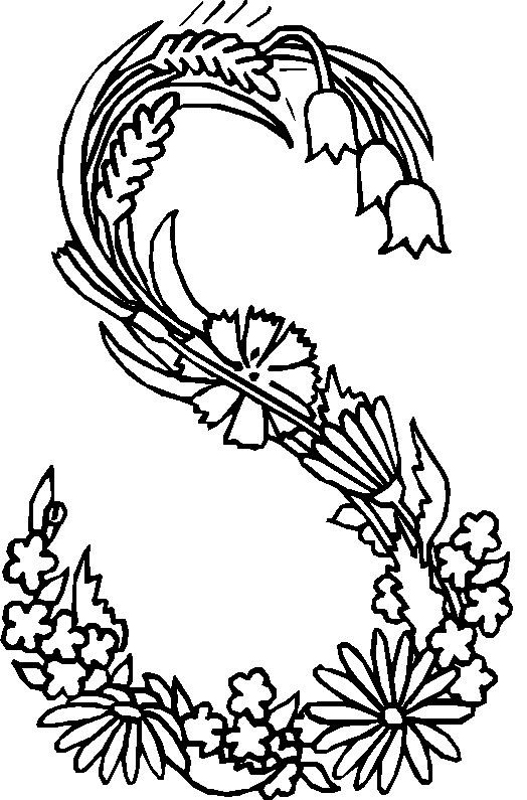 527x800 Flower Coloring Pages Alphabet S