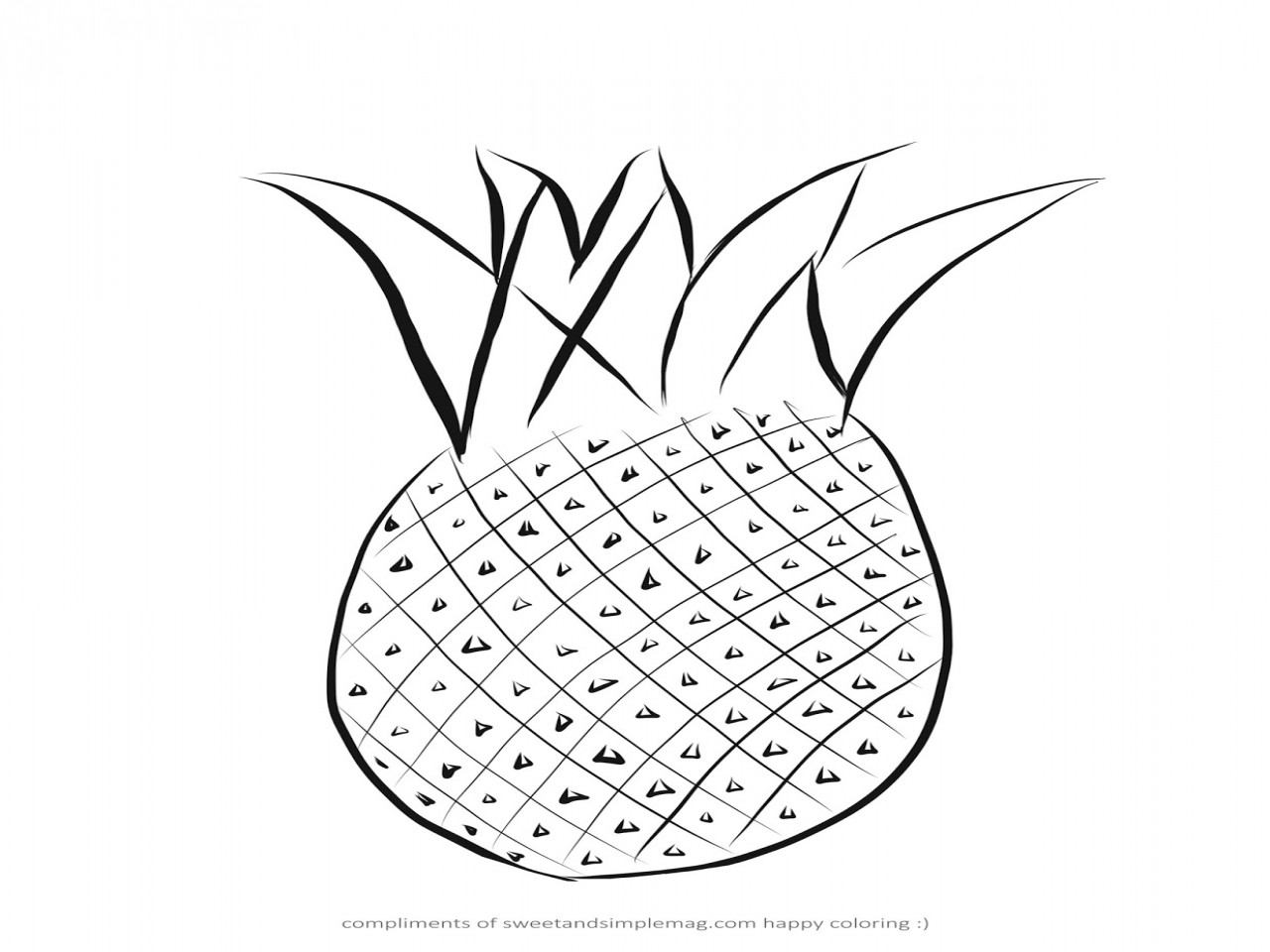 1280x960 Pineapple Coloring Page Sweet And Simple Magazine Pages