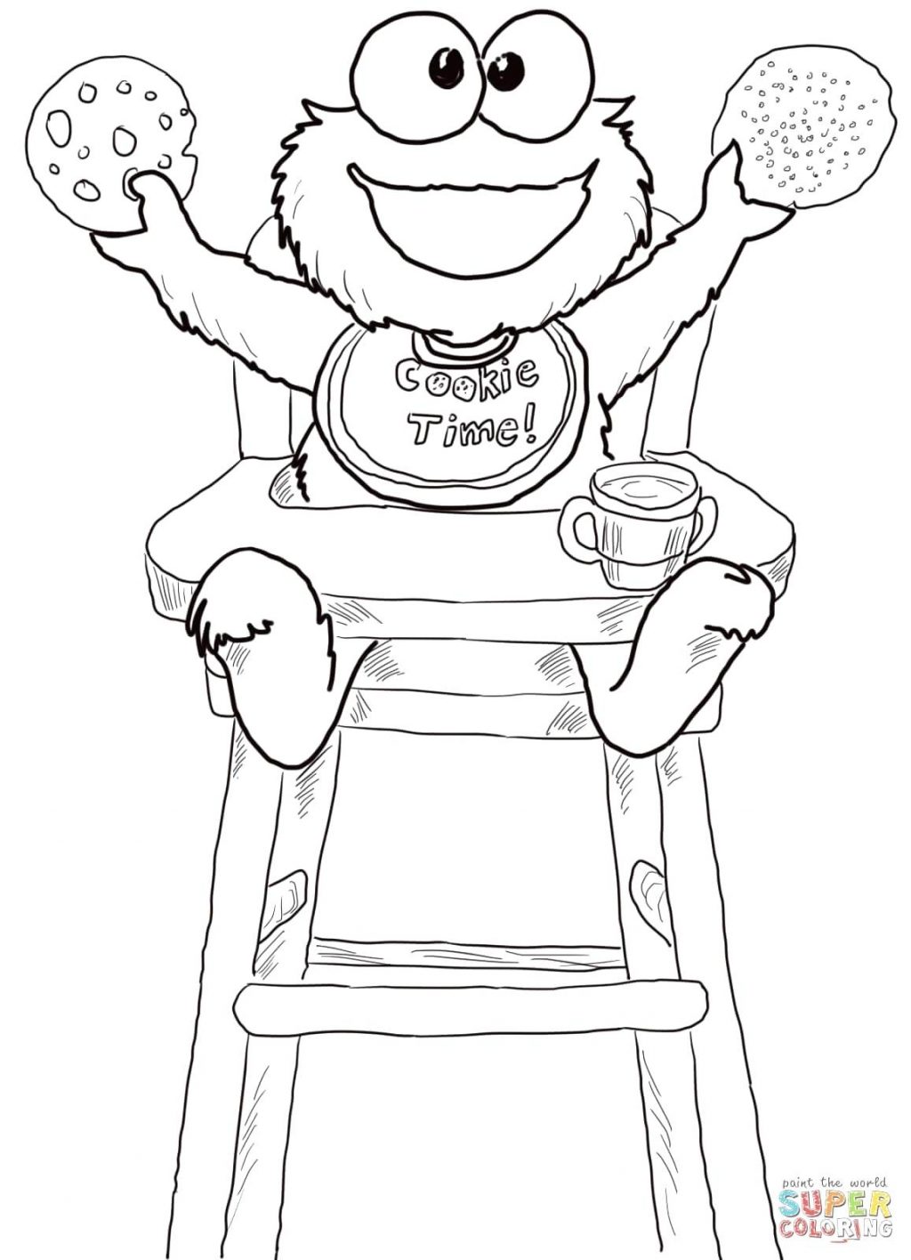 Coloring Page ~ Cookie Monster Coloring Pages Click The Time 1024x1416 Coloring Page ~ Cookie Monster Coloring Pages Click The Time