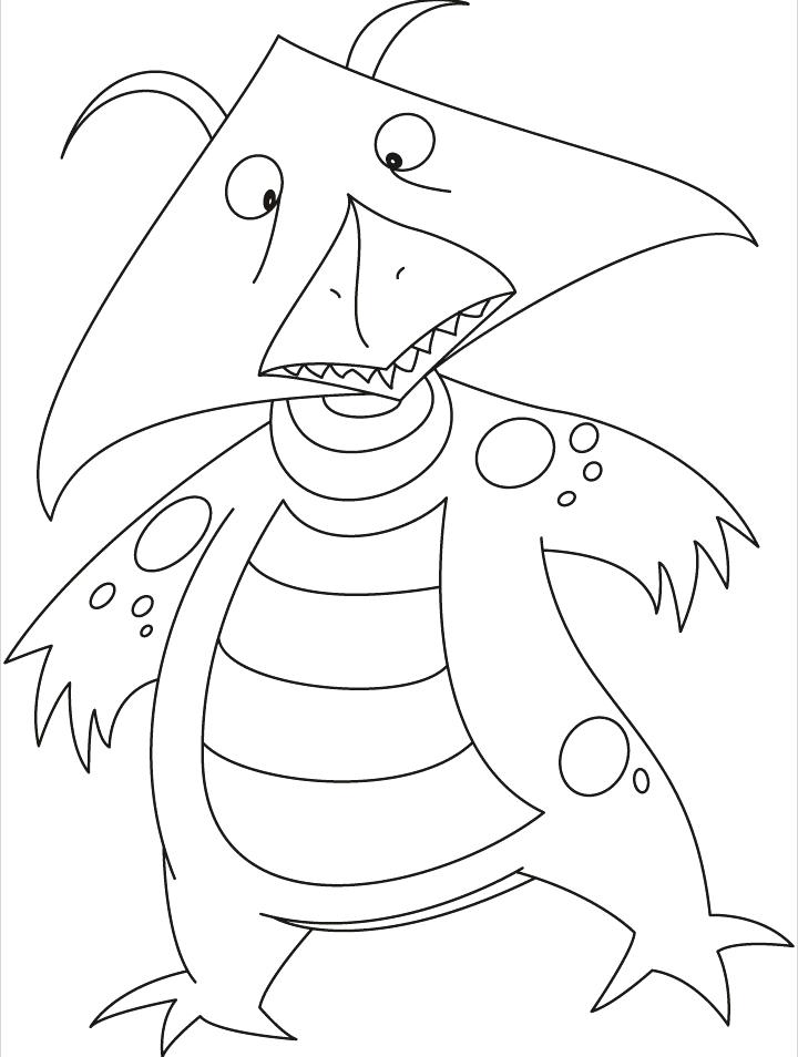Monster Face Coloring Pages 720x954 Monster Face Coloring Pages