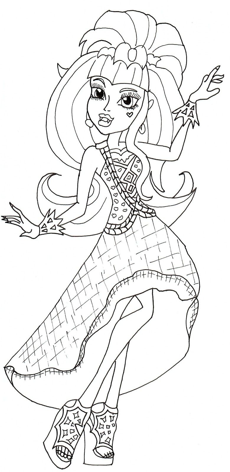 779x1600 Free Printable Monster High Coloring Pages Draculaura 13 Wishes