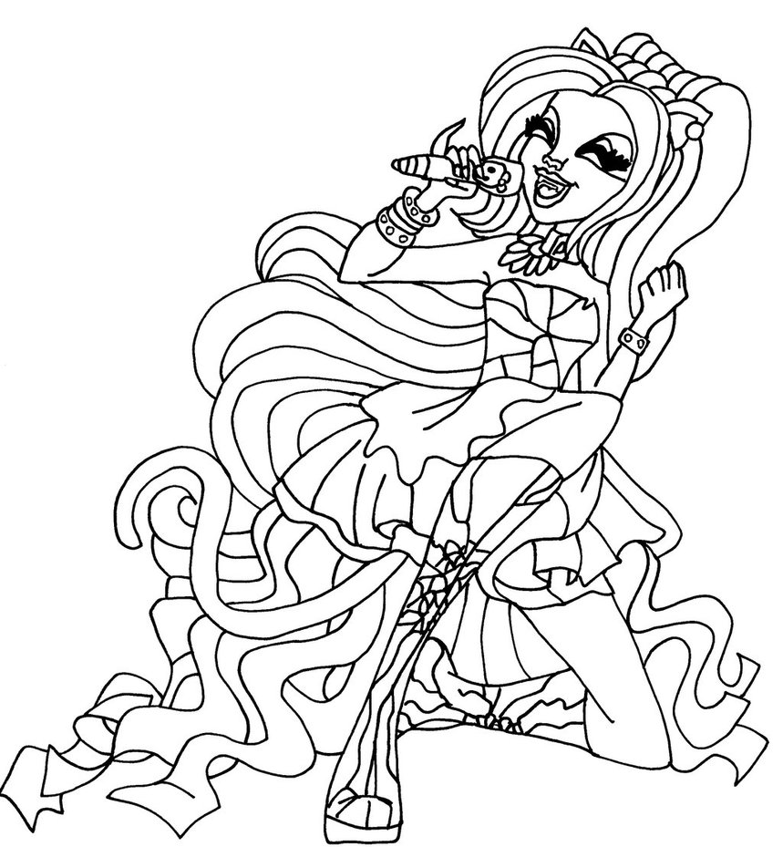 Monster High Catty Noir Coloring Pages 859x929 Monster High Catty Noir Coloring Pages