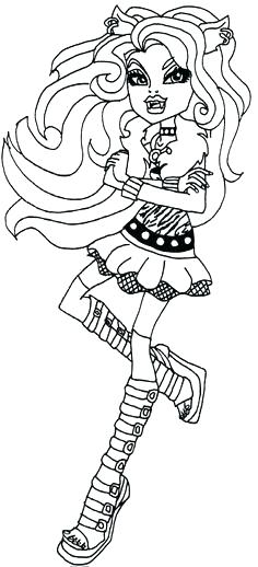 236x518 Clawdeen Coloring Pages And Wolf Monster High Coloring Page