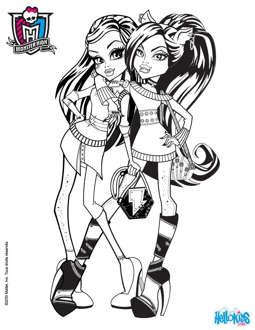 Frankie Stein And Clawdeen Wolf Coloring Pages 820x1060 Frankie Stein And Clawdeen Wolf Coloring Pages