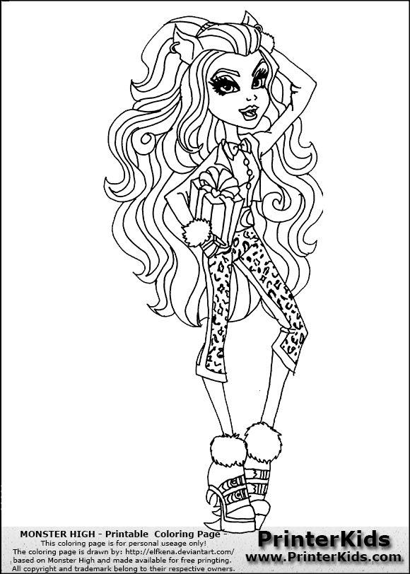 Monster High Clawdeen Wolf Coloring Pages To Print 580x812 Monster High Clawdeen Wolf Coloring Pages To Print