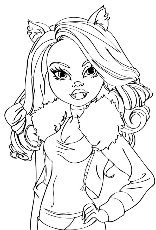 Howleen Wolf Coloring Pages Girl Clawdeen Wolf Coloring Page 600x884 Howleen Wolf Coloring Pages Girl Clawdeen Wolf Coloring Page