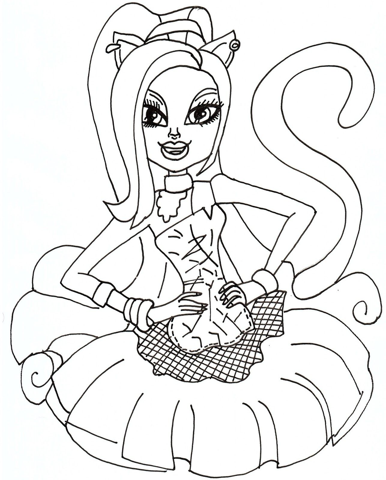 Monster High Coloring Pages Catty Noir 1286x1600 Monster High Coloring Pages Catty Noir