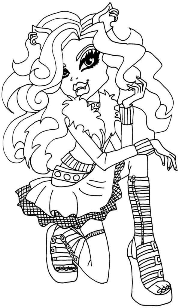 Monster High Coloring Pages Catty Noir Free Coloring Pages 606x1024 Monster High Coloring Pages Catty Noir Free Coloring Pages