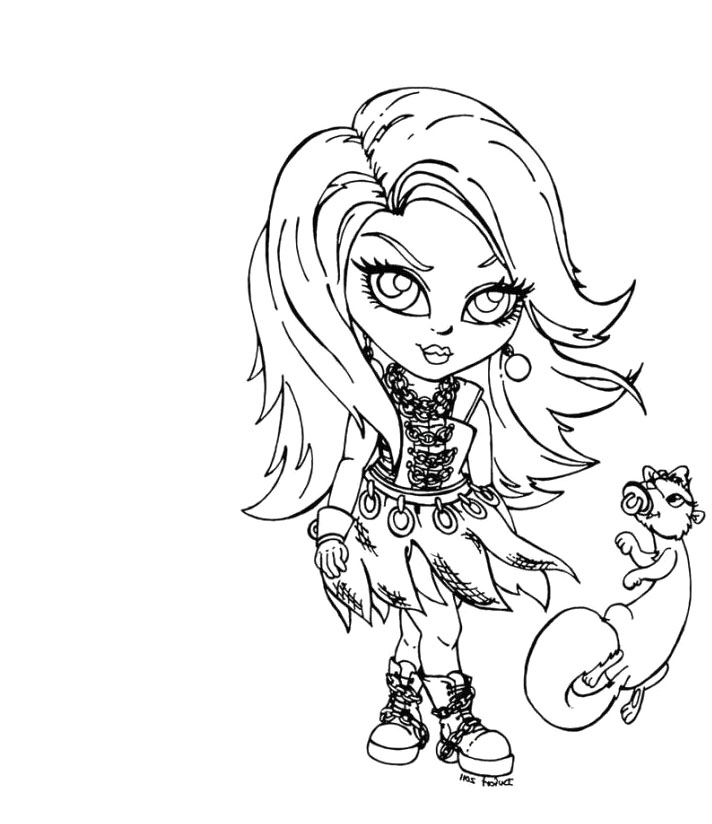 Monster High Coloring Pages Catty Noir at GetColorings.com | Free ...