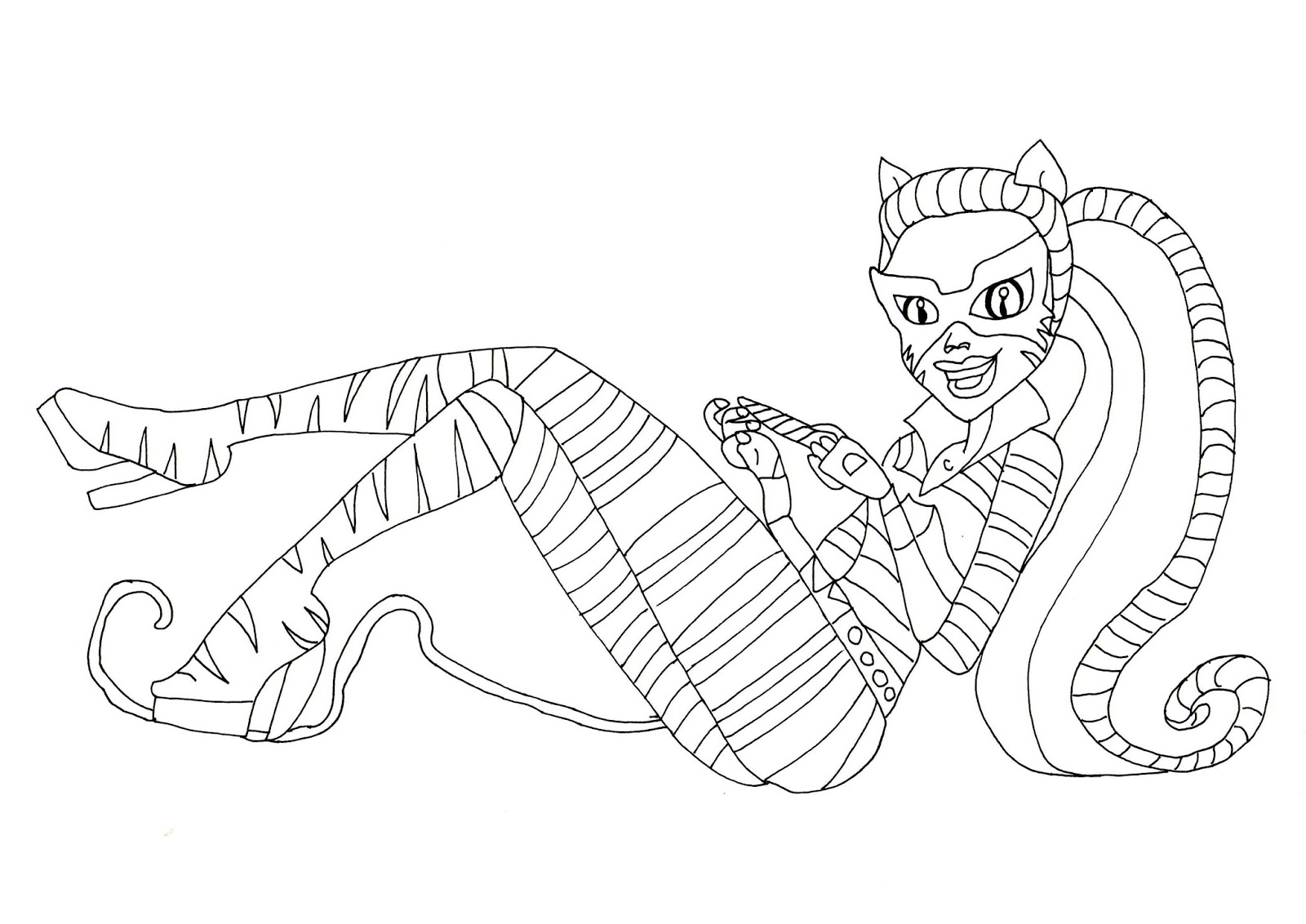 Stunning For Monster High Clawdeen Of Cat Coloring Page Style 1600x1132 Stunning For Monster High Clawdeen Of Cat Coloring Page Style
