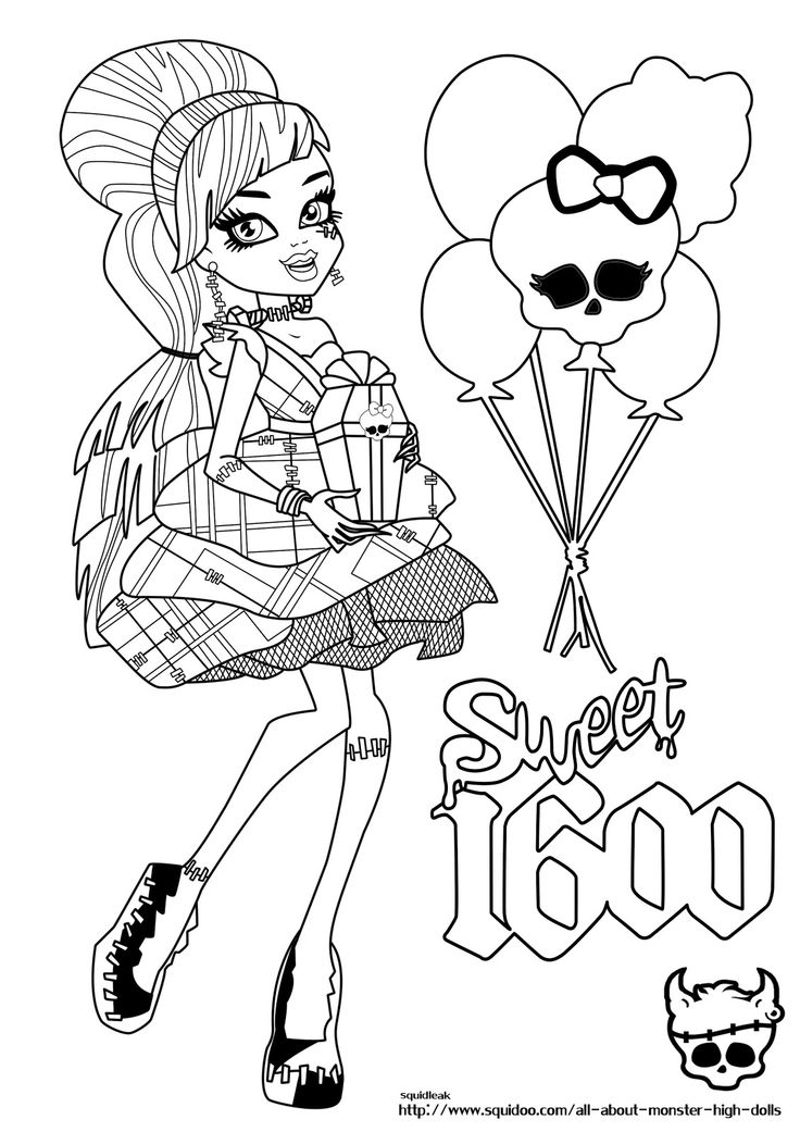 736x1041 Cute Frankie Stein Monster High Coloring Page Preschool In Amusing