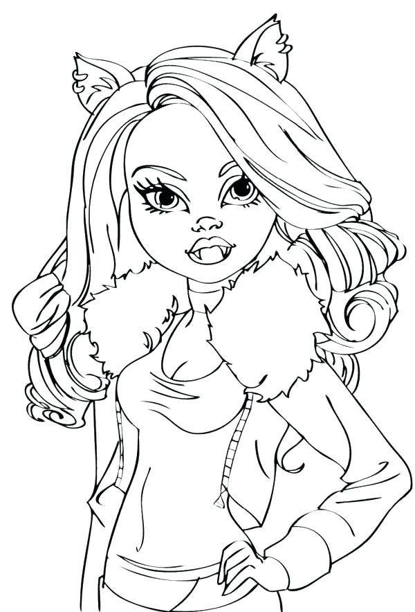600x884 Monster High Color Pages Girl Wolf Coloring Page Monster High