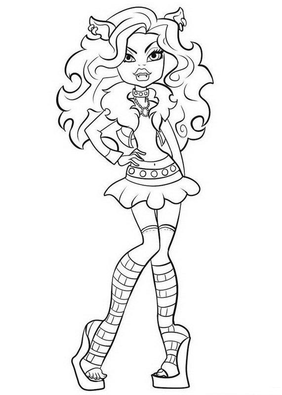 571x800 Clawdeen Wolf Monster High Coloring Page