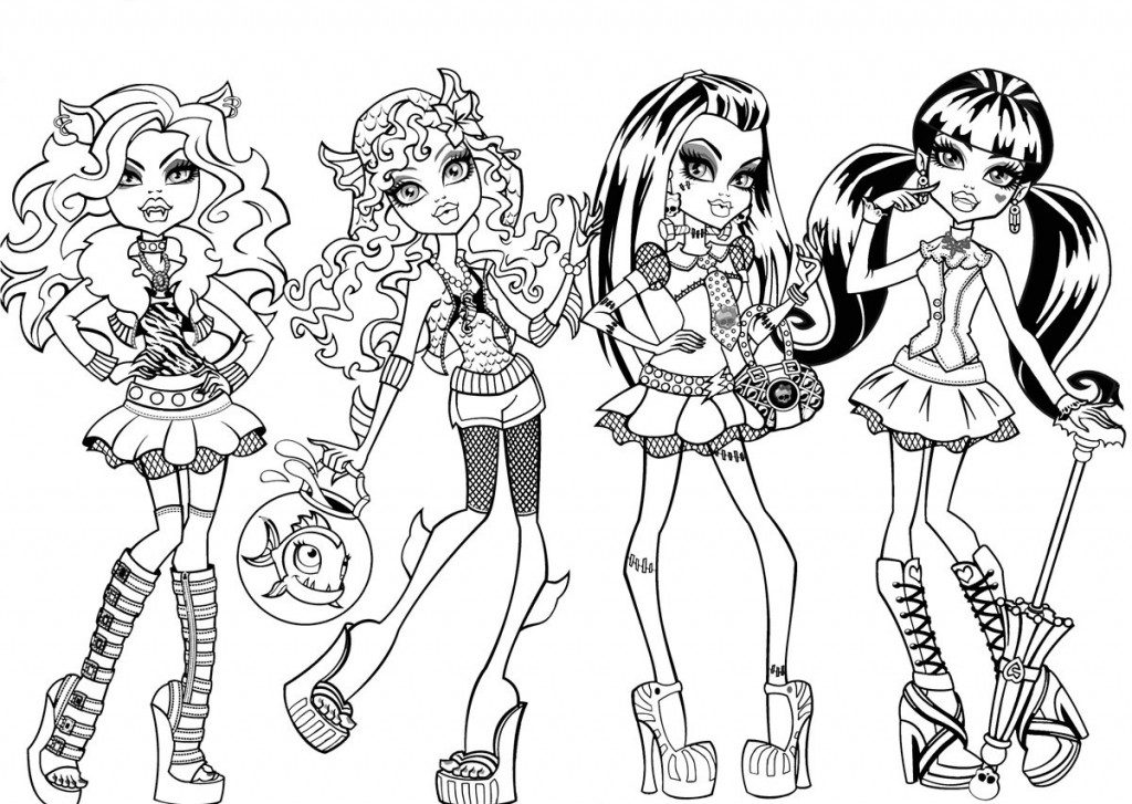 1024x727 Monster High Coloring Pages Online