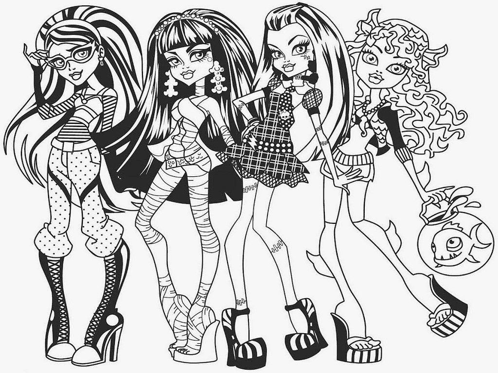 1024x768 Best Online Monster High Coloring Pages