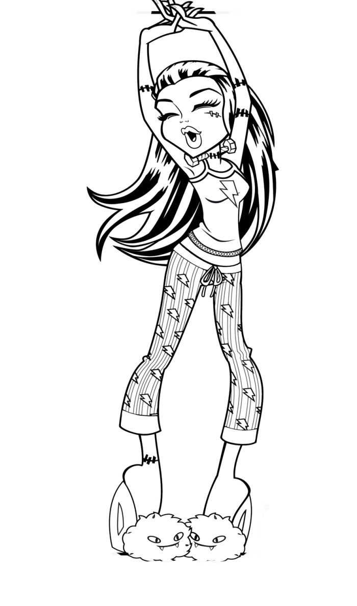700x1190 Monster High Frankie Stein Riser Coloring Pages