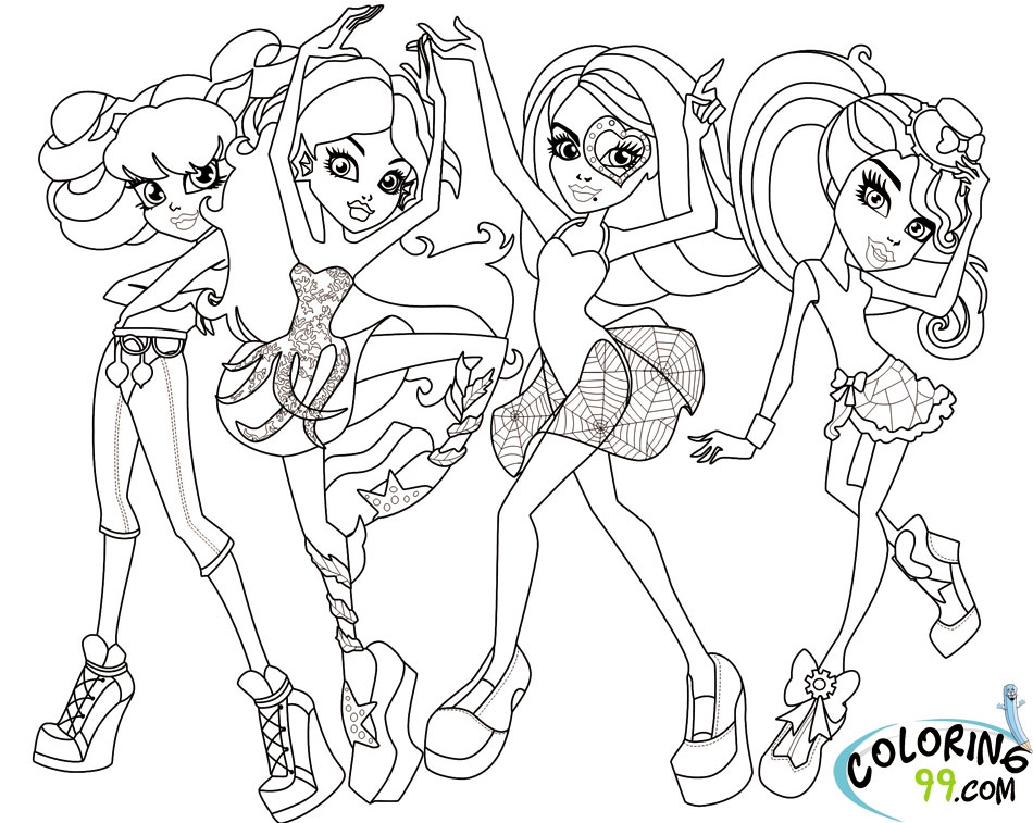 Monster High Characters Coloring Pages 950x757 Monster High Characters Coloring Pages