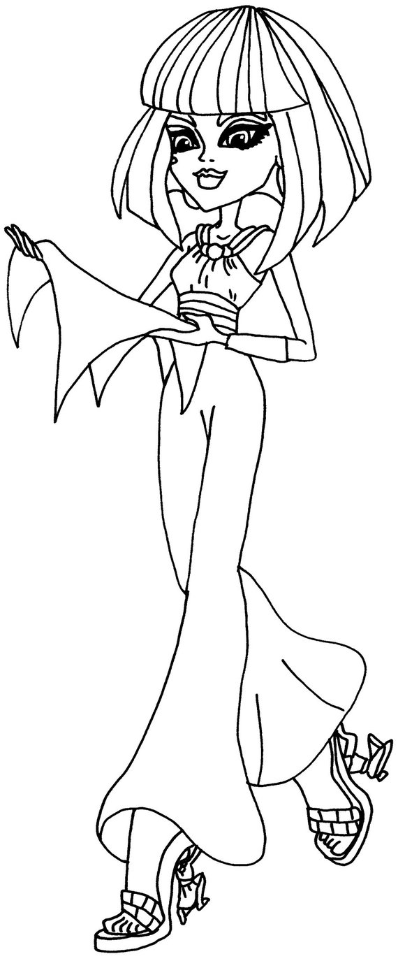 Monster High Coloring Pages 580x1375 Monster High Coloring Pages