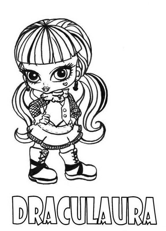 Monster High Coloring Pages Printable Draculaura Little Girl 575x800 Monster High Coloring Pages Printable Draculaura Little Girl