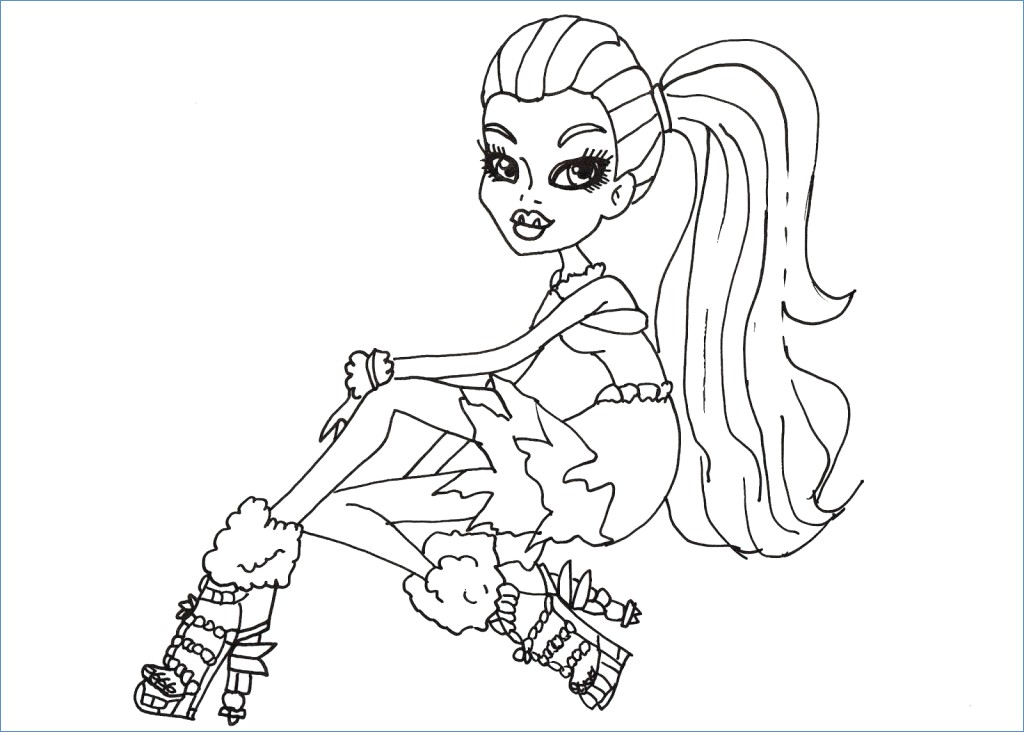 Gloom Beach Ghoulia Monster High Coloring Page 1024x732 Gloom Beach Ghoulia Monster High Coloring Page