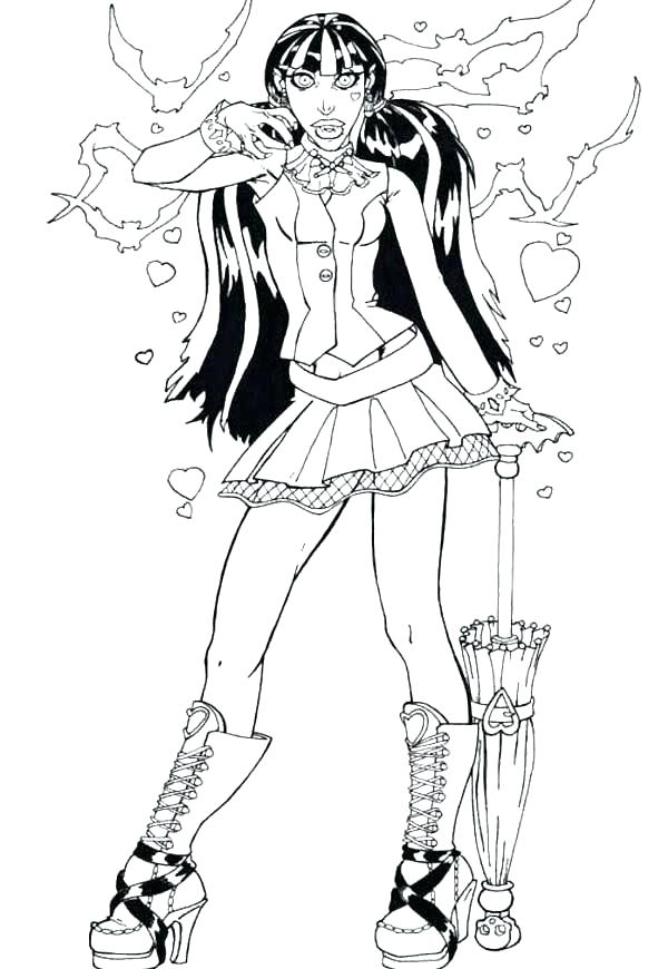 600x870 Monster High Dolls Coloring Pages Monster High Coloring Pages That