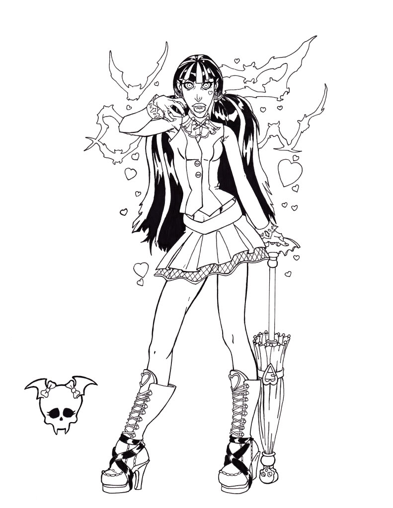 791x1024 Monster High Coloring Pages To Print Draculaura Dress Up Monster