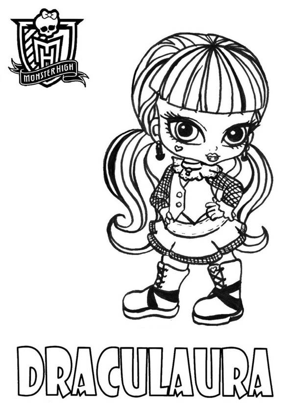 600x834 Draculaura From Monster High Coloring Page Color Luna