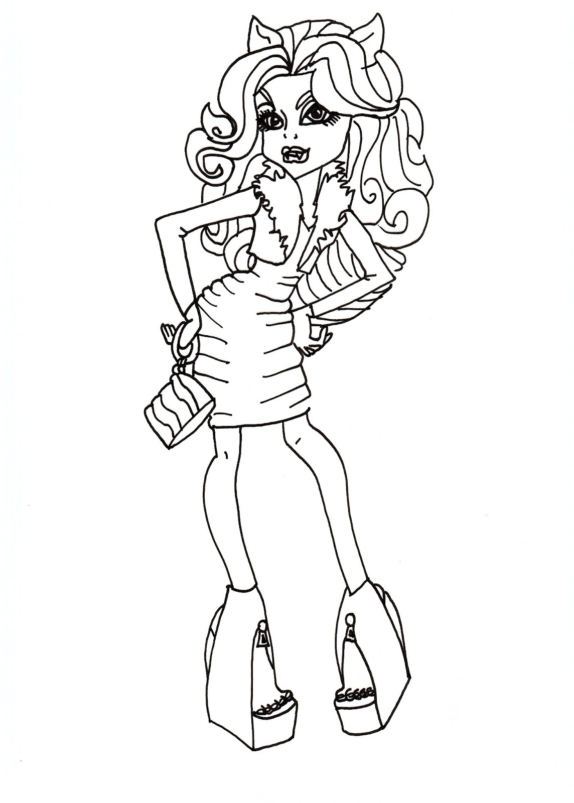 1144x1600 Free Printable Monster High Coloring Pages Clawdeen Wolf Fashion