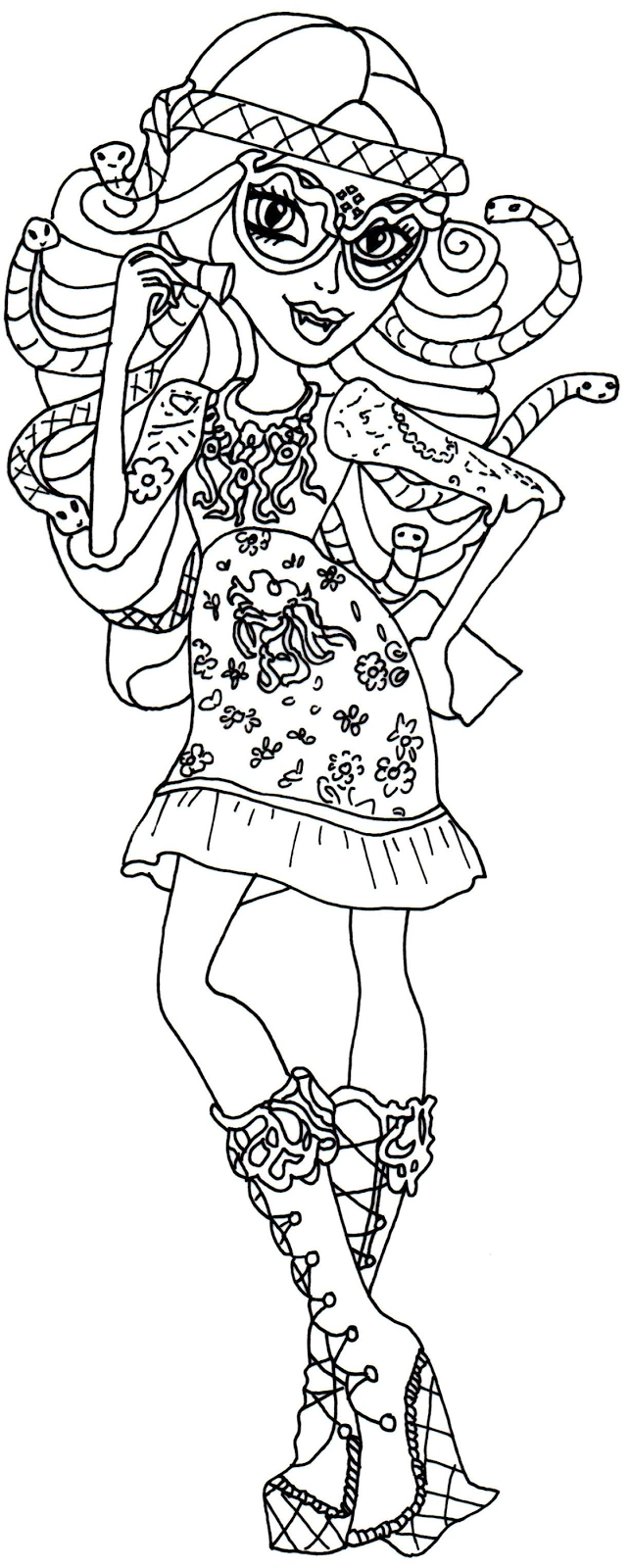 643x1600 Free Printable Monster High Coloring Pages Viperine Gorgon Free