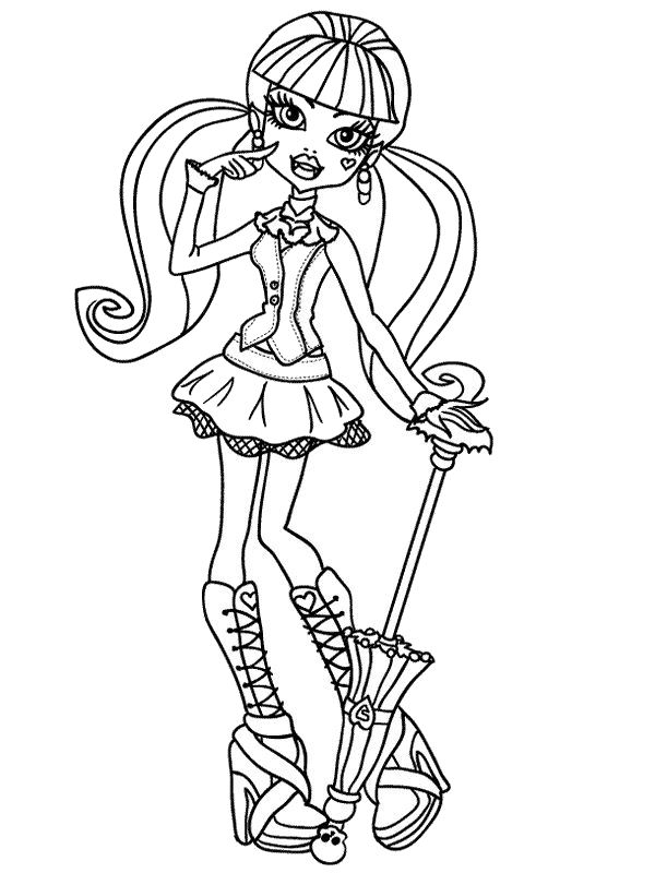 600x800 Draculaura Coloring Pages Free