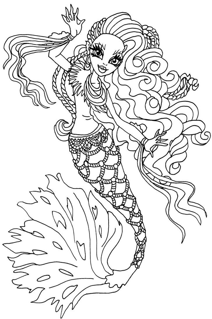 728x1096 Monster High Coloring Pages Sirena Von Boo