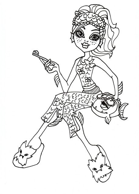 Monster High Pets Coloring Pages Lagoona Blue Free Printable 458x640 Monster High Pets Coloring Pages Lagoona Blue Free Printable