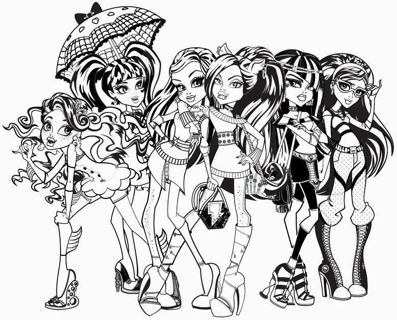 780x629 Monster High Coloring Pages 240 Monster High Colouring Sheets Free