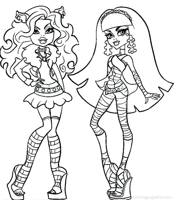 698x800 Monster High Halloween Coloring Pages Halloween Monsters Coloring