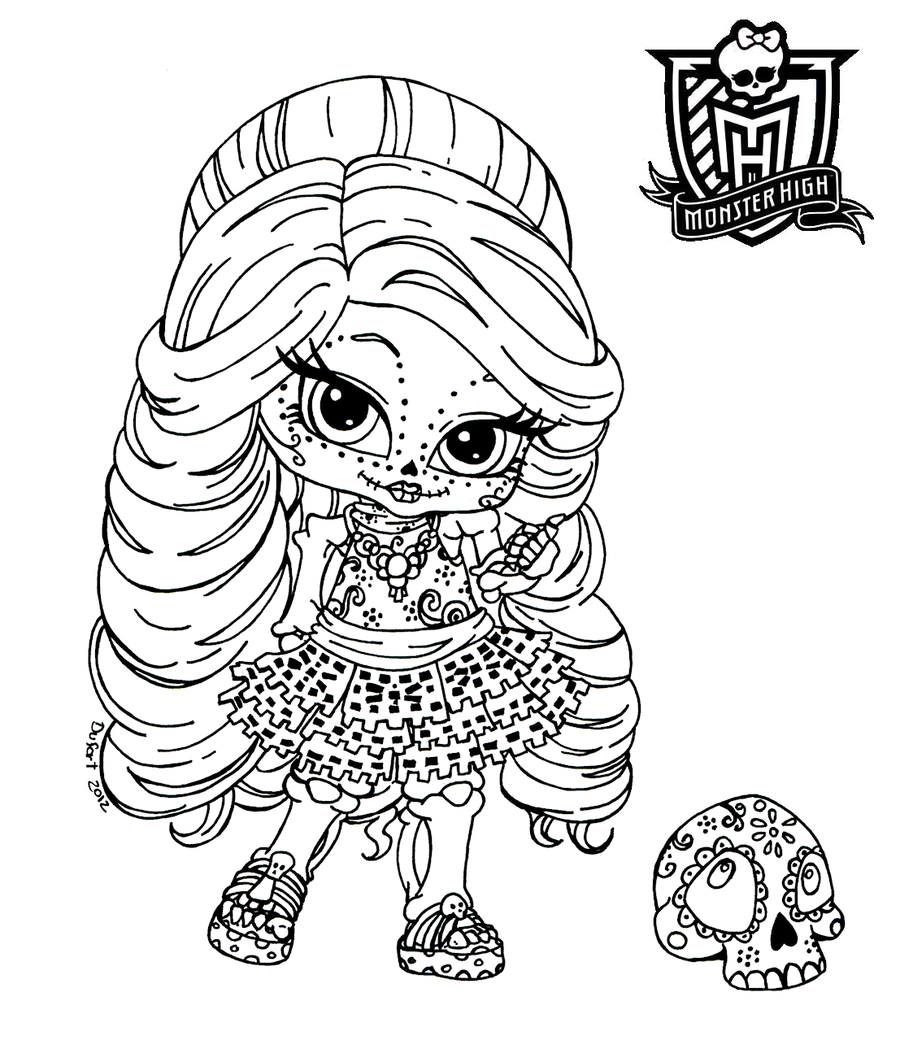 900x1062 Monster High Baby Coloring Pages Baby Skelita Calaveras By