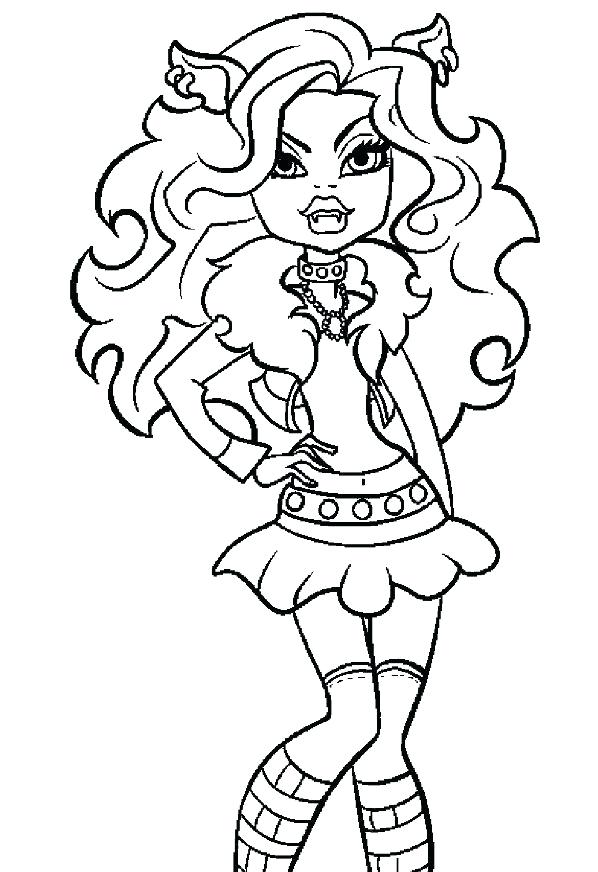598x872 Printable Monster High Coloring Pages Wolf Monster High Printable