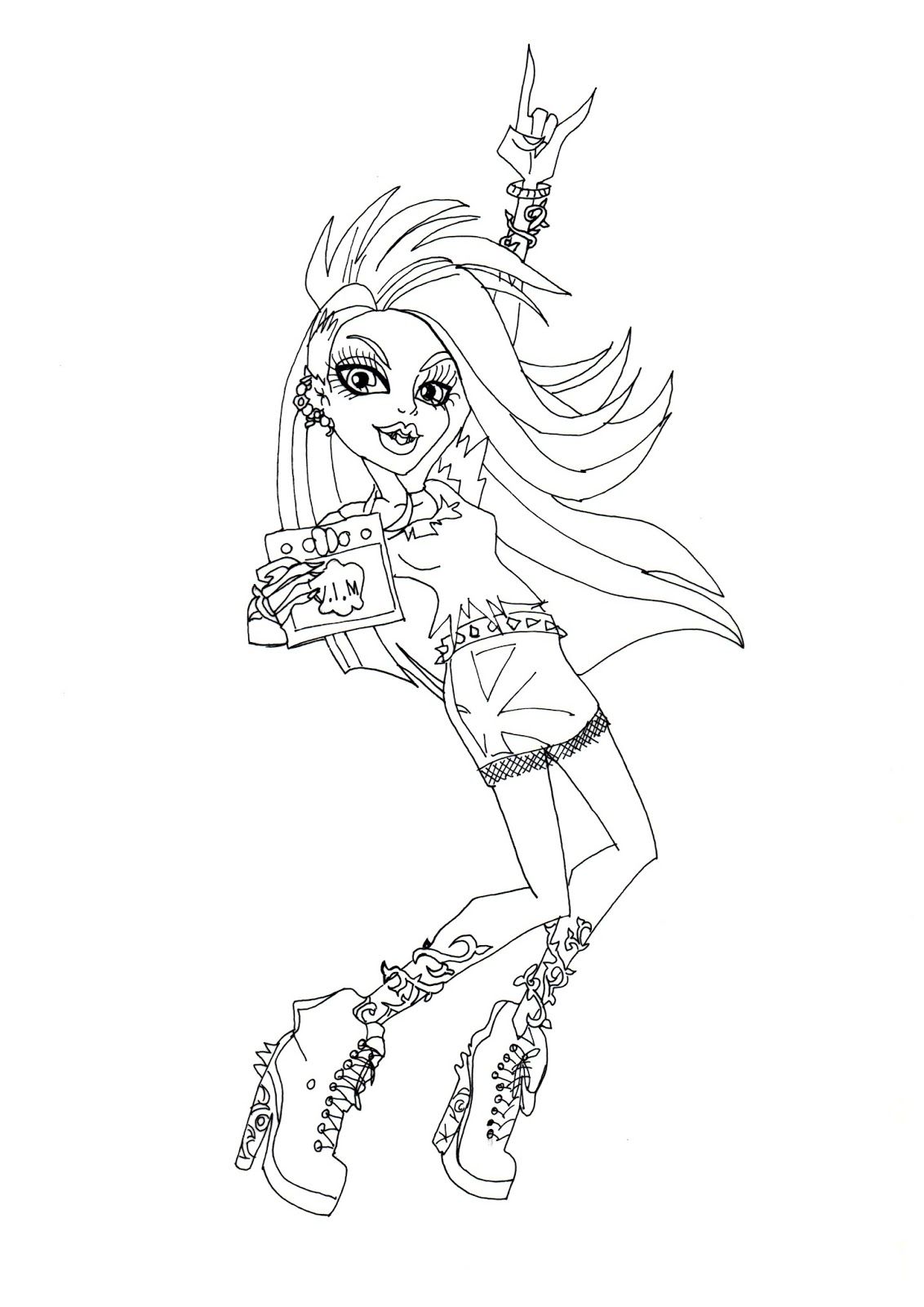 1132x1600 Inspiring Lagoona Blue Monster High Coloring Page Of Epicness Pic